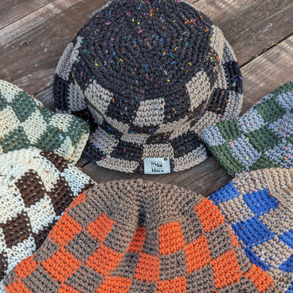 Checkered Tweed Bucket Hats