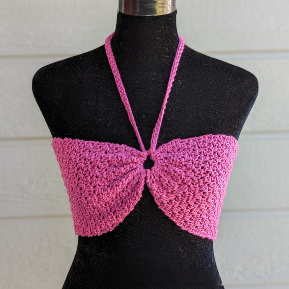 Bandeau Crochet Top - Rose