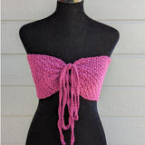 Bandeau Crochet Top - Rose
