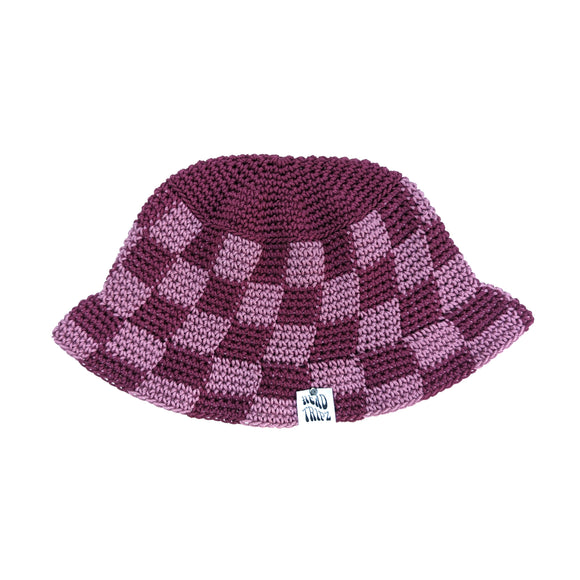 Beets & Lilac Checkered Bucket Hat