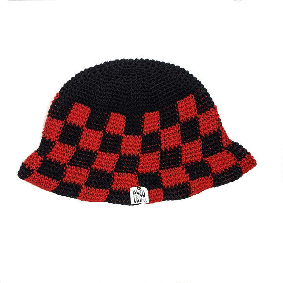 Black and Red Checkered Bucket Hat
