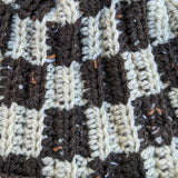 Checkered  Solid Beige & Chocolate Tweed