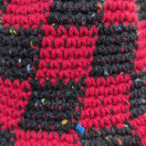 Checkered Bucket Hat - Black Tweed & Cherry Red