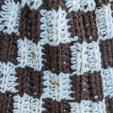 Checkered Solid Chocolate & Aran Tweed