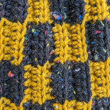 Checkered Solid Gold & Black Tweed
