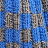 Checkered Solid Lapis & Walnut Tweed