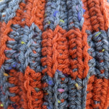 Checkered Solid Tangerine & Dark Gray Tweed