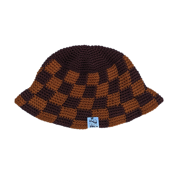 Chocolate & Amber Checkered Bucket Hat