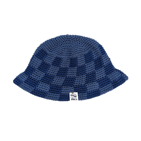 Denim & Navy Checkered Bucket Hat