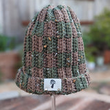 Checkered Double Tweed Fisherman Beanie - Camo & Walnut