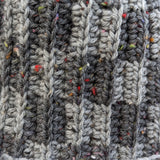 Checkered Double Tweed Fisherman Beanie - Light Gray & Dark Gray