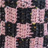 Checkered Double Tweed Fisherman Beanie - Pink & Black