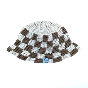Ecru & Haybale Checkered Bucket Hat