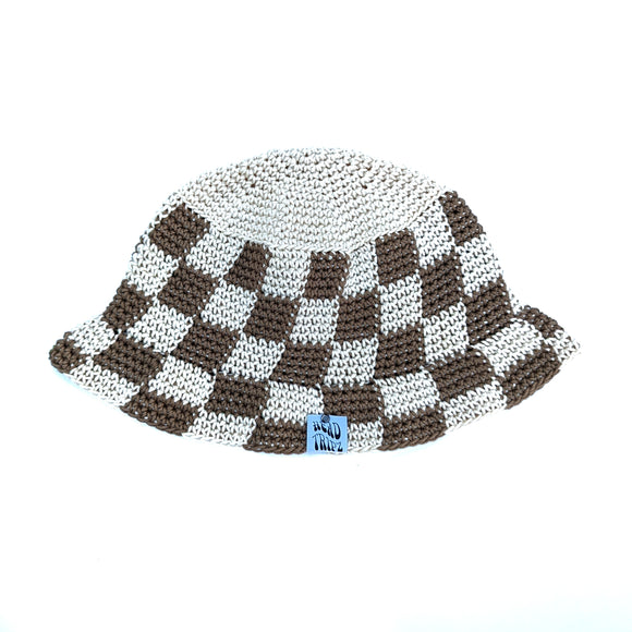 Ecru & Haybale Checkered Bucket Hat