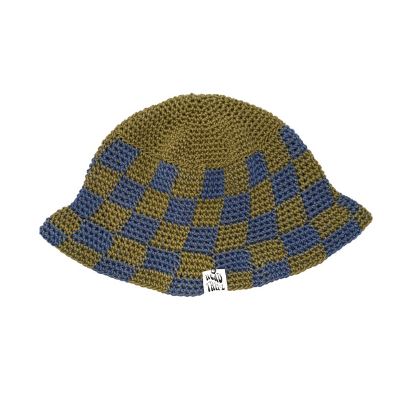 Olive and Denim Checkered Bucket Hat