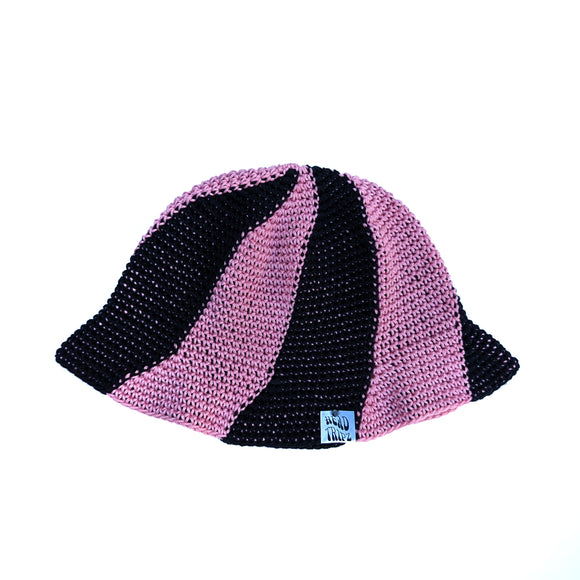 Swirl Bucket Hat - Pink & Black