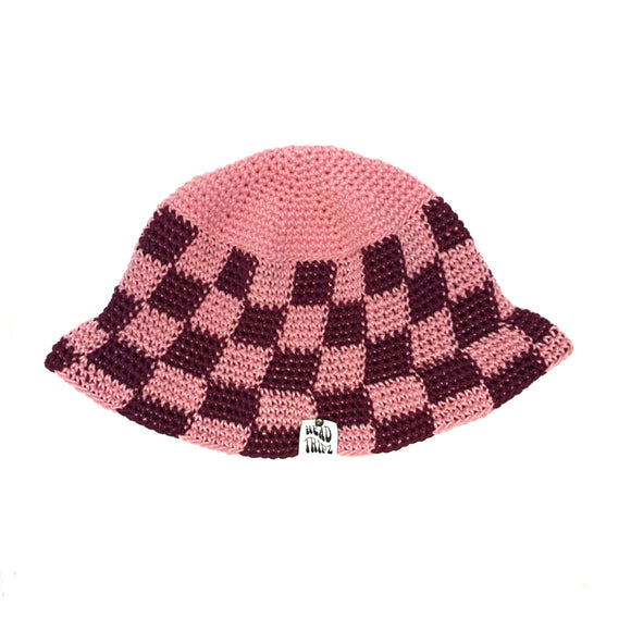 Pink and Beets Checkered Bucket Hat