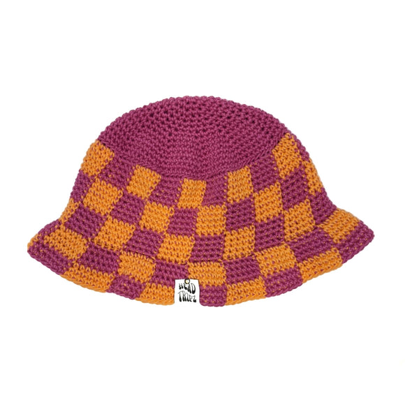 Rose and Creamsicle Checkered Bucket