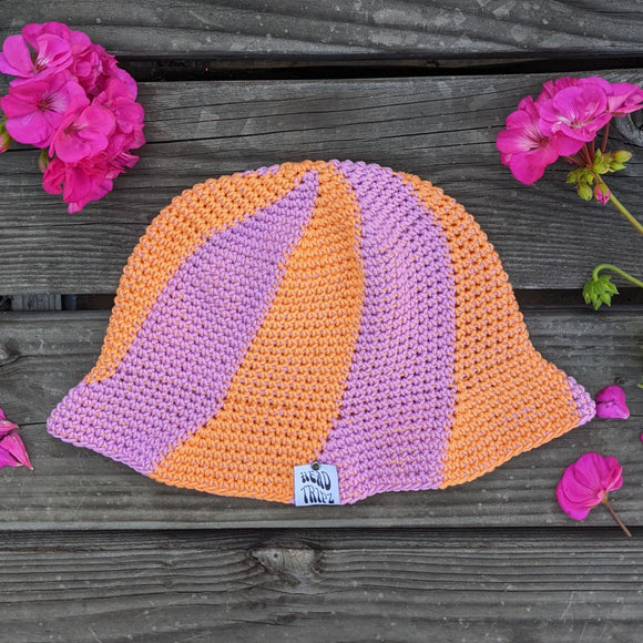 Swirl Bucket Hat - Creamsicle & Orchid