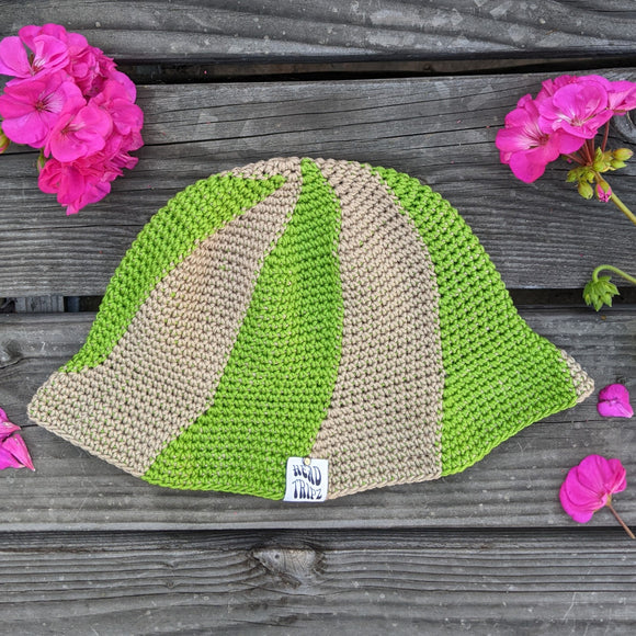 Swirl Bucket Hat - Grass & Taupe