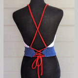 Limited Edition Red White & Blue Cross Back Halter