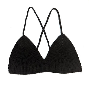 Black Bralette with Cross Tie Back