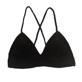 Black Bralette with Cross Tie Back