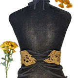 Black & Camel Two Tone Boho Bralette