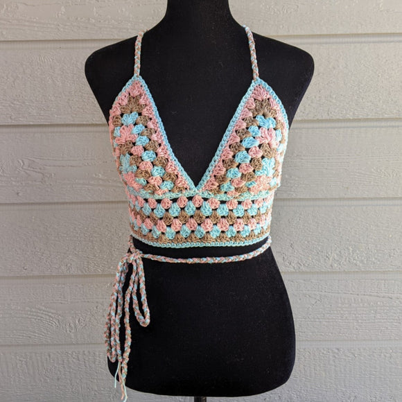 Bubblegum Granny Square Bralette