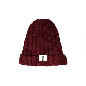 Ribbed Beanie- Burgandy