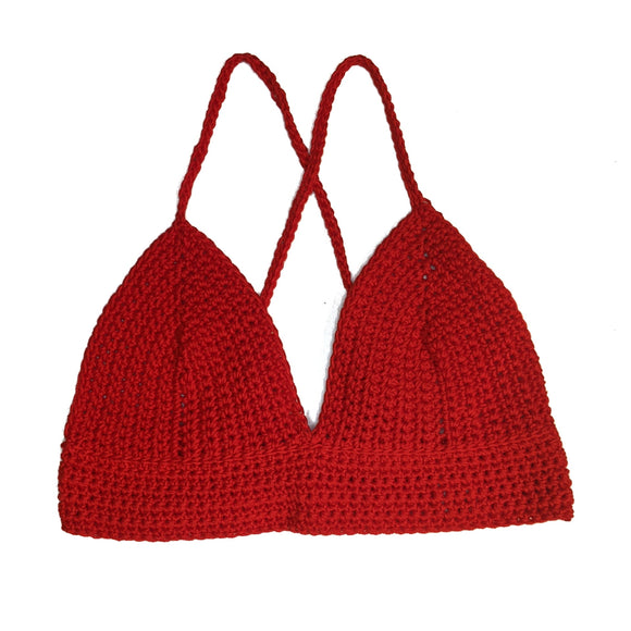 Cherry Bralette with Cross Tie Back