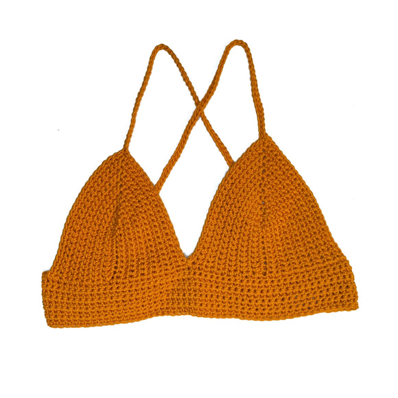 Gold Bralette  with Cross Tie Back