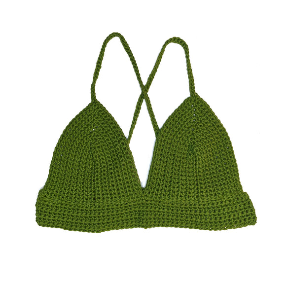 Grass Bralette with Cross Tie Back