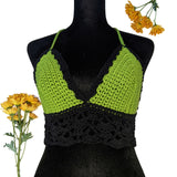 Grass & Black Two Tone Boho Bralette
