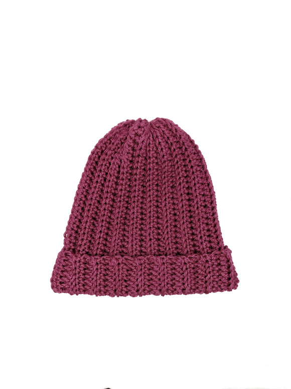Ribbed Beanie - Rasberry