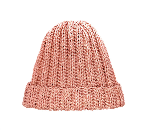 Ribbed Beanie - Blush