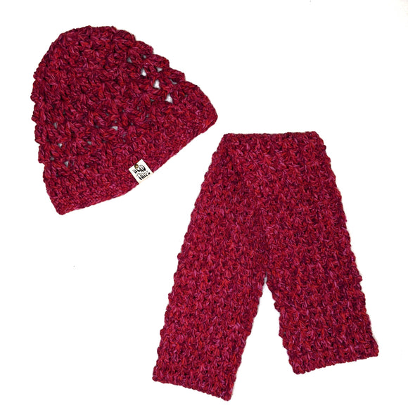 Scarf Set - Raspberry