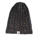 Ribbed Beanie - Black Tweed