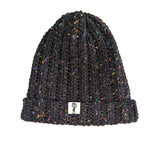 Ribbed Beanie - Black Tweed