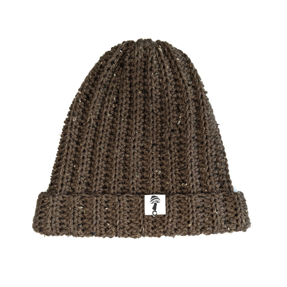 Ribbed Beanie - Walnut Tweed