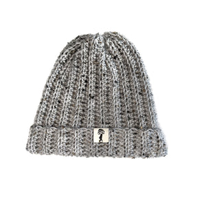 Ribbed Beanie - Gray Tweed