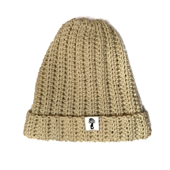 Ribbed Beanie- Beige