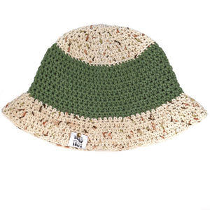 Oat and Olive Stripe - Cotton Bucket Hat