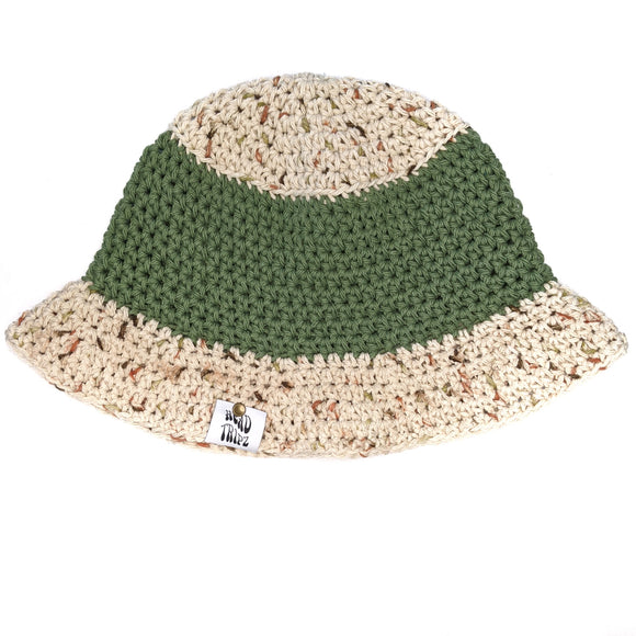Oat and Olive Stripe - Cotton Bucket Hat