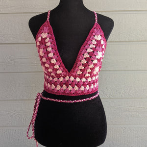 Pink Float Granny Square Bralette