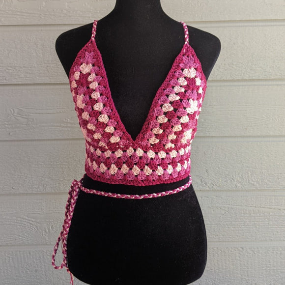 Pink Float Granny Square Bralette