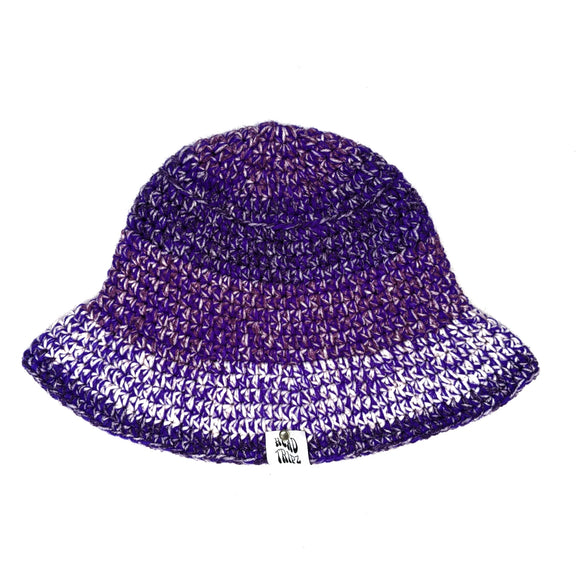 Purple Marble w/ Purple Yarn - Double Stitch - Soft Acrylic Yarn