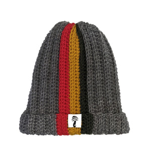 Rasta Ribbed Beanie - Dark Gray